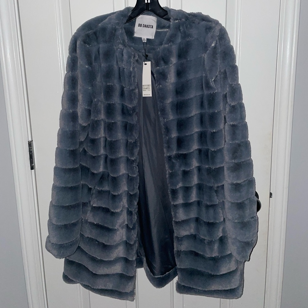 BRAND NEW blue fuzzy coat